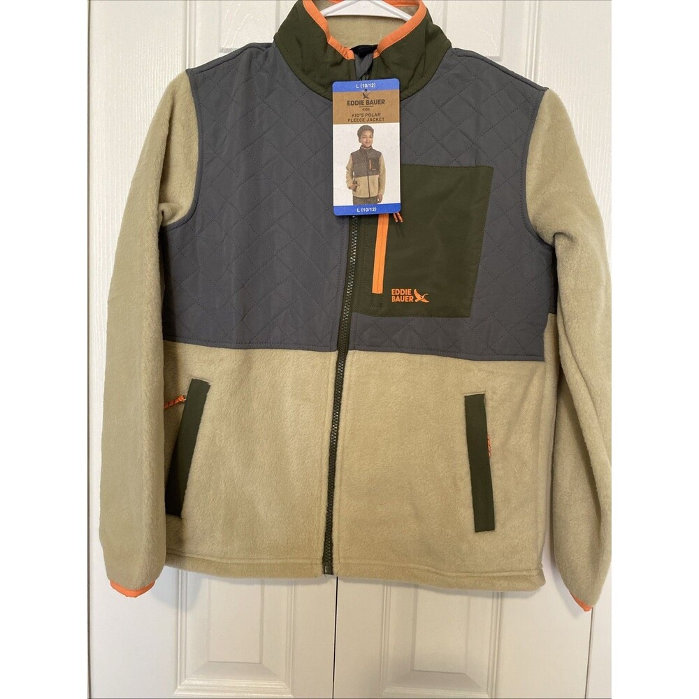 Eddie Bauer Kids Polar Fleece Jacket Large 10/12 Natural NWT